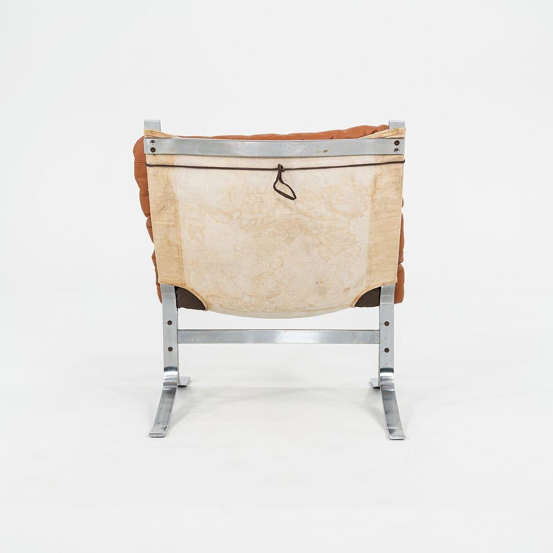 1970 Ingmar Relling pour Westnofa Chaise longue Siesta en acier et cuir brun en vente 2