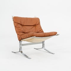 1970 Ingmar Relling pour Westnofa Chaise longue Siesta en acier et cuir brun
