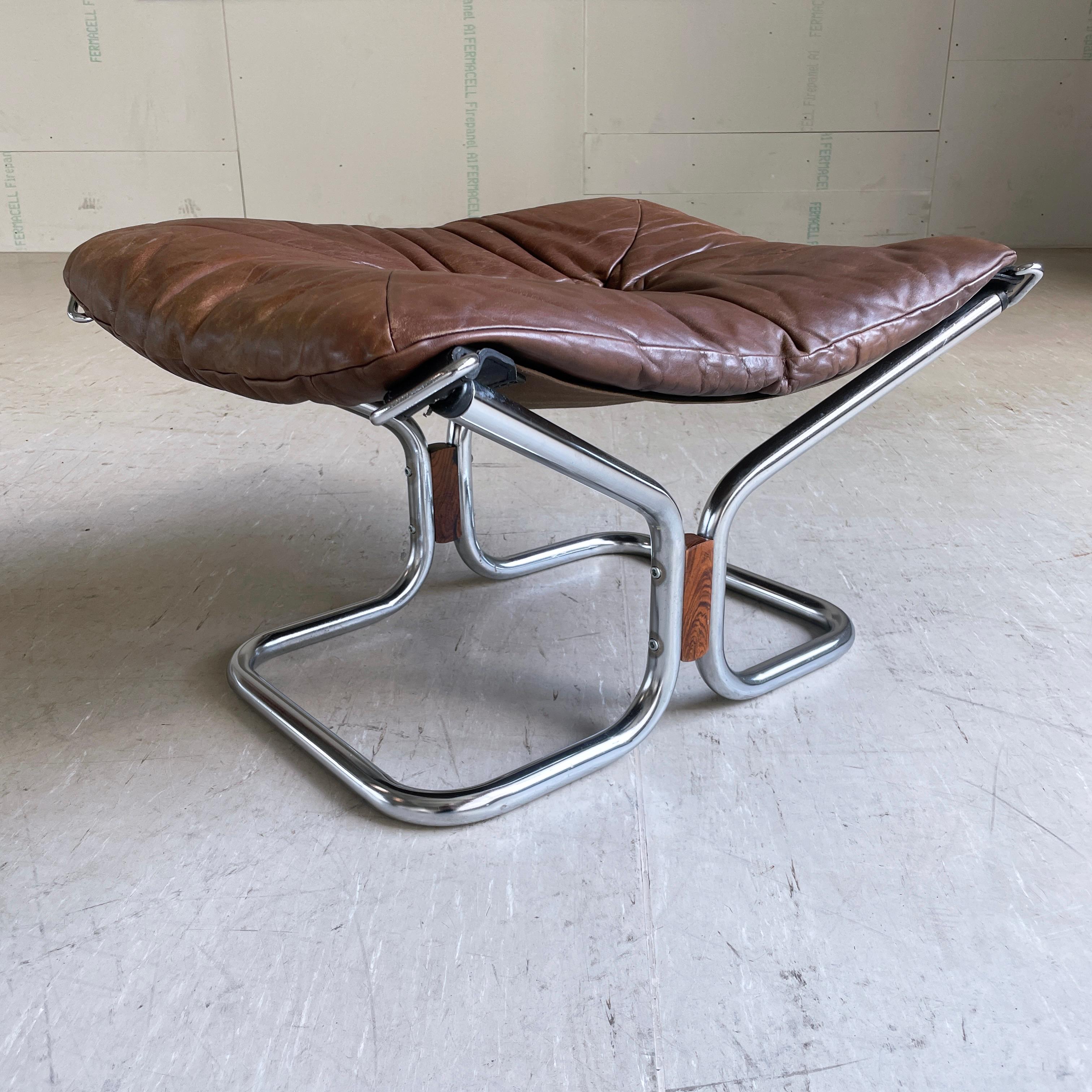 1970's Ingmar Relling leather ottoman For Sale 3