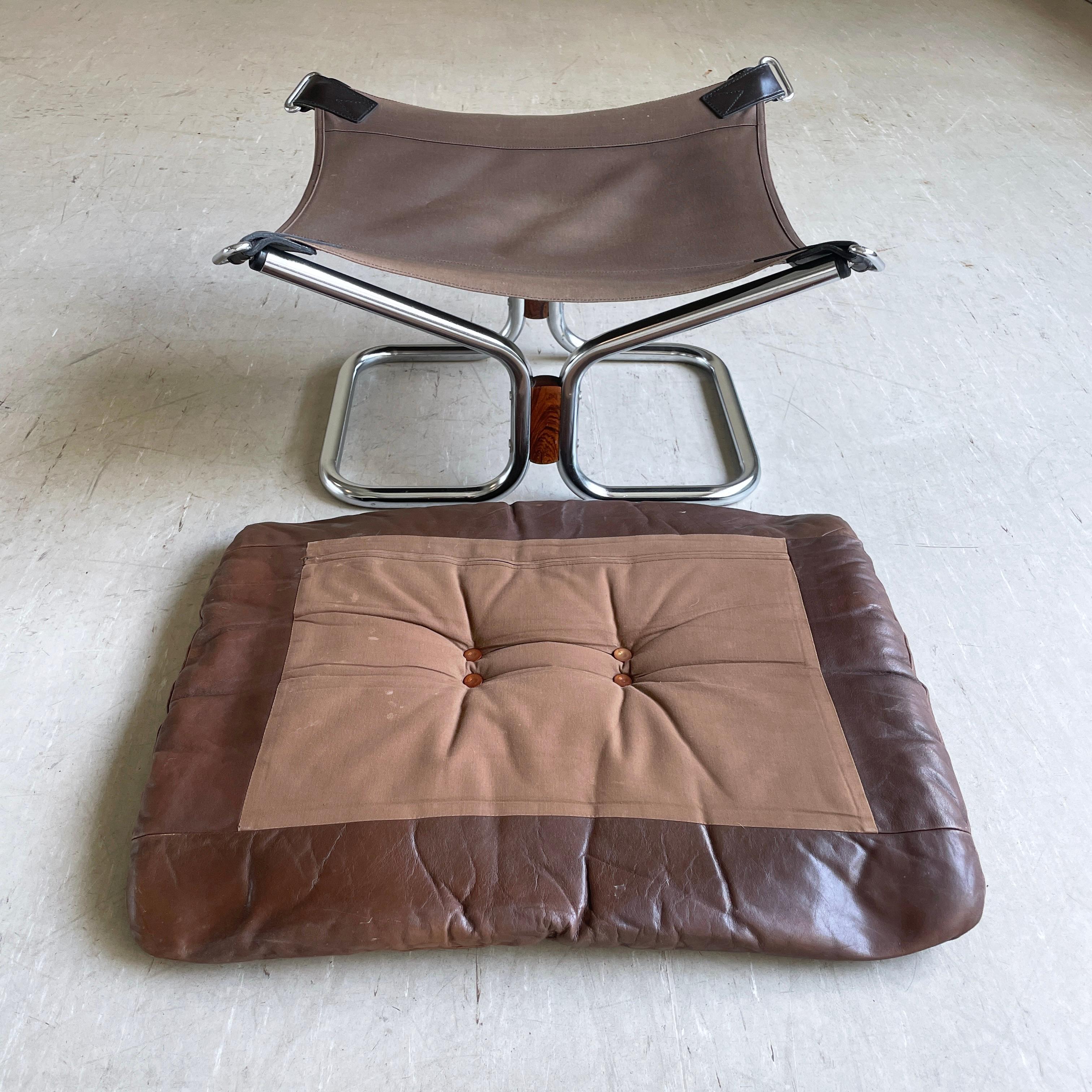 1970's Ingmar Relling leather ottoman For Sale 4