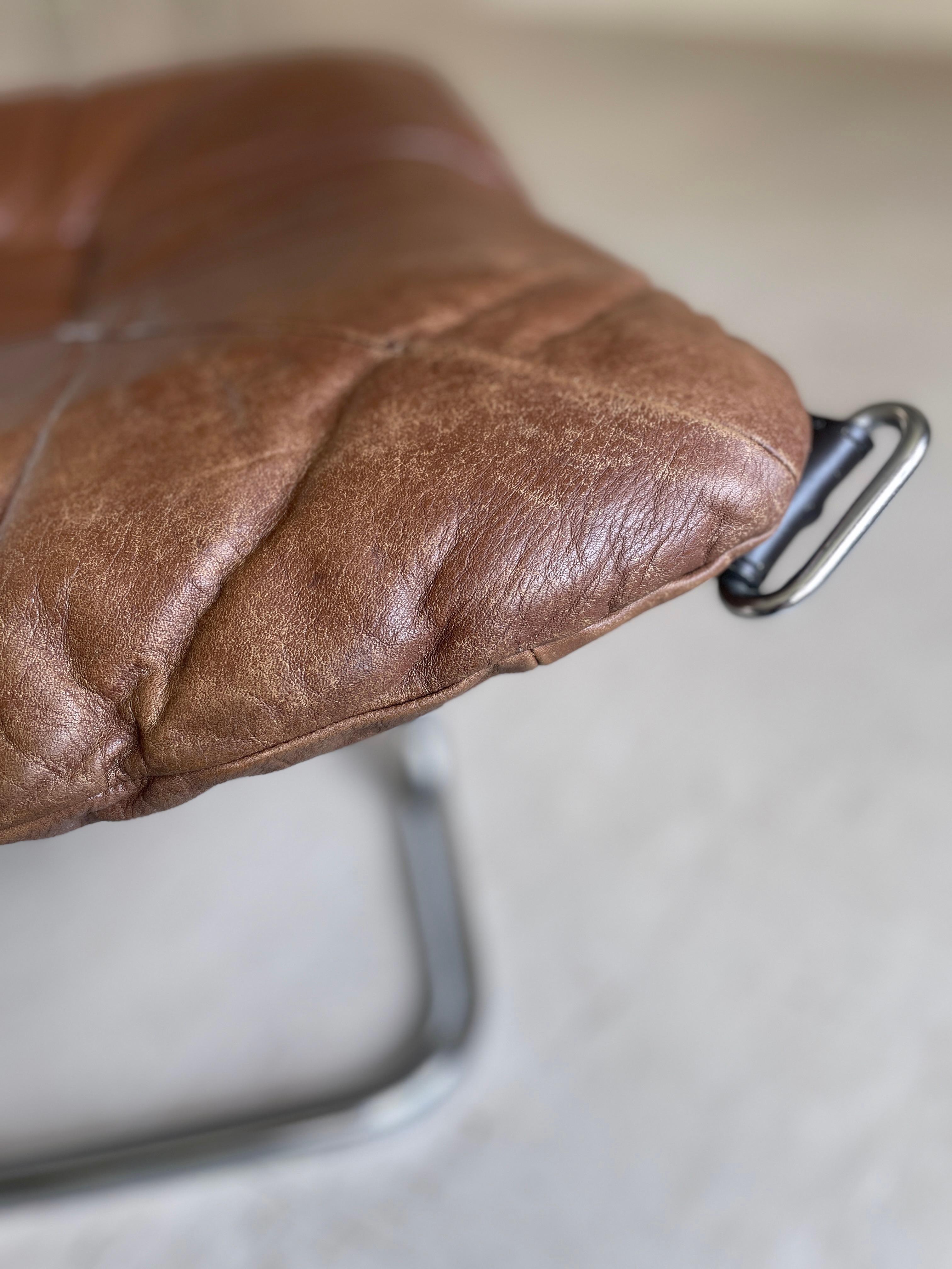 1970's Ingmar Relling leather ottoman For Sale 8