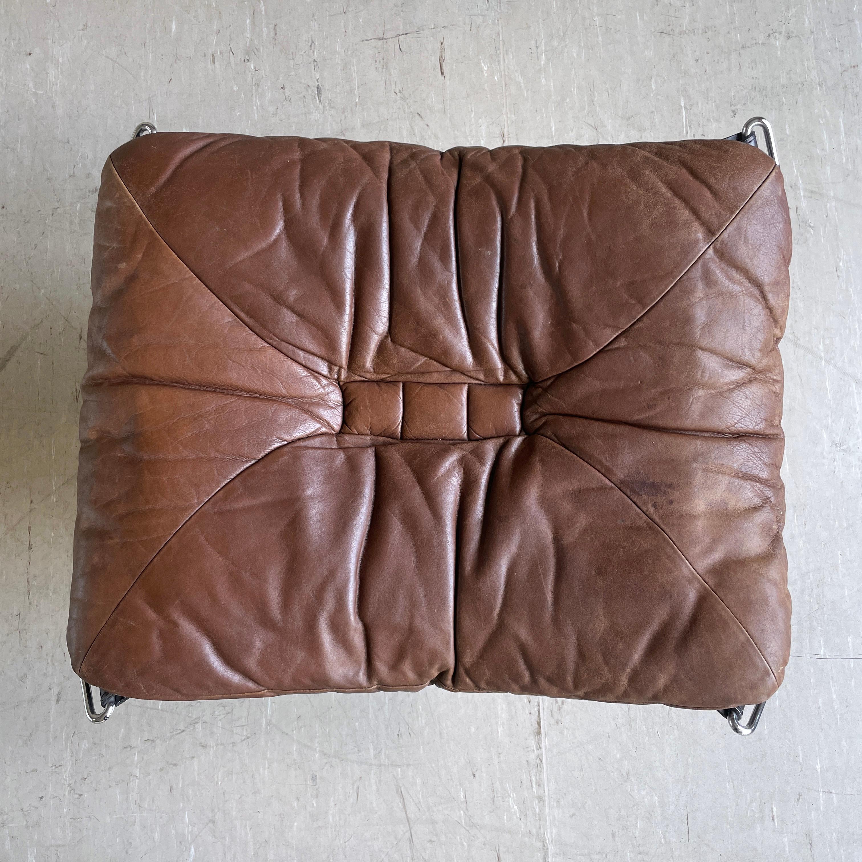 1970's Ingmar Relling leather ottoman For Sale 11