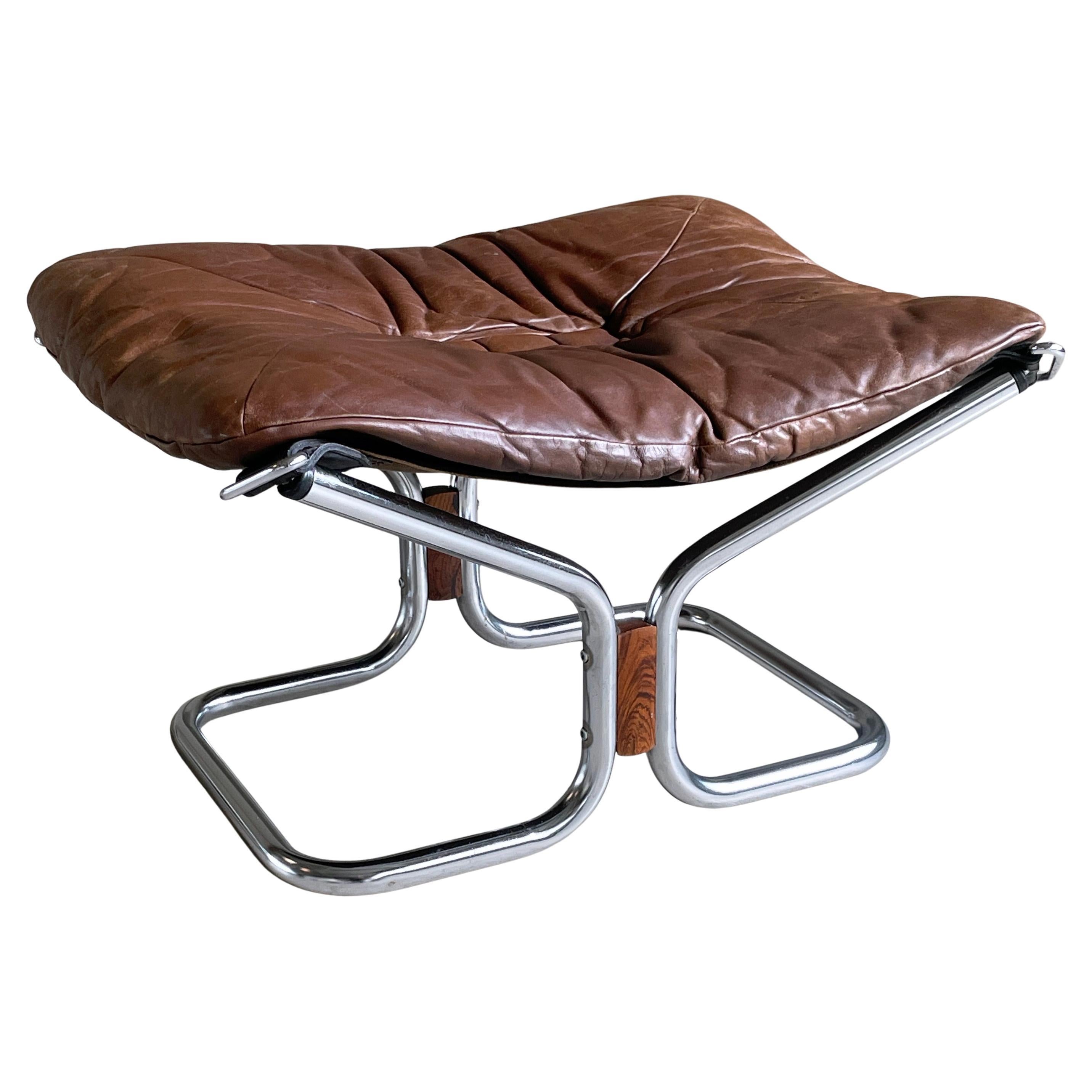 1970's Ingmar Relling leather ottoman For Sale