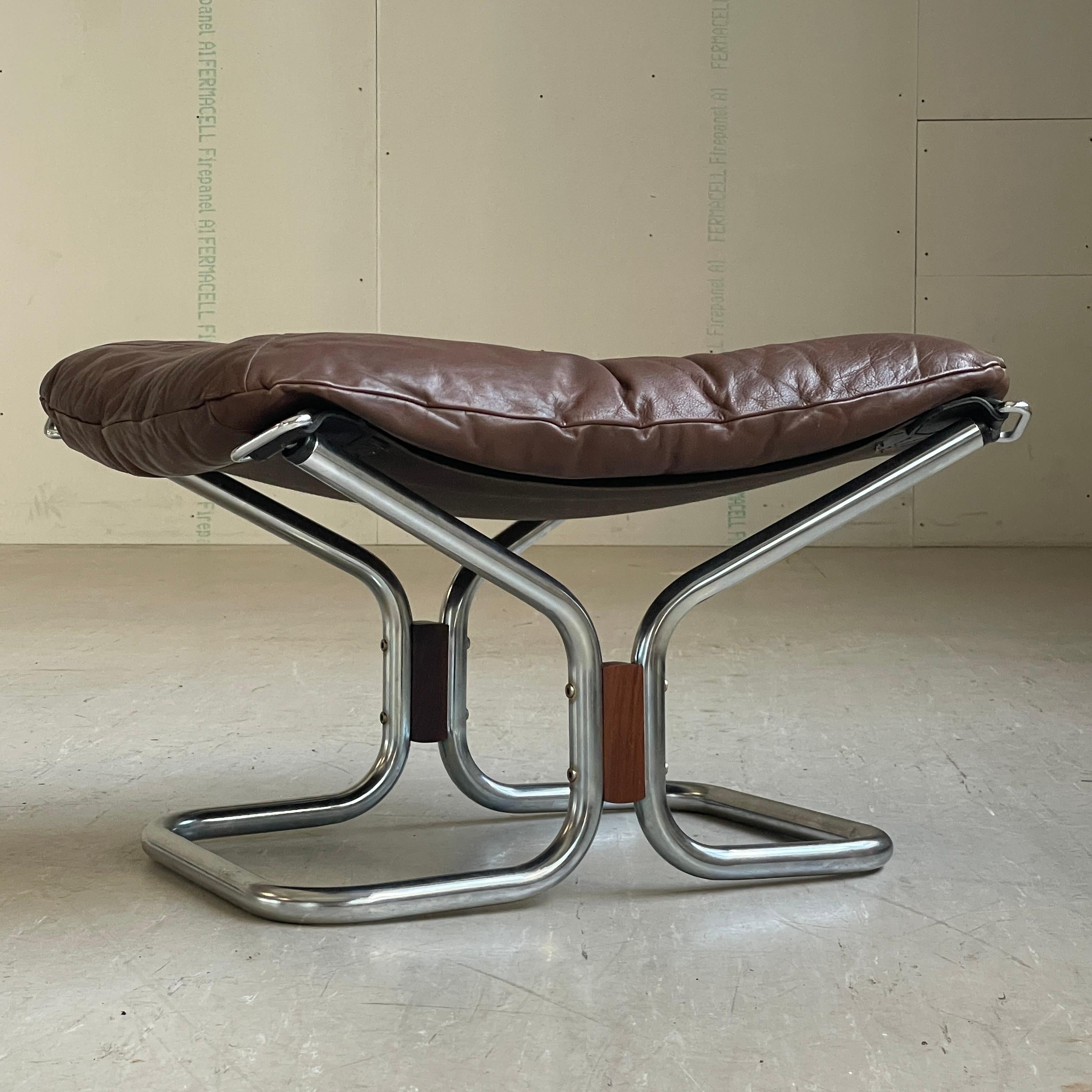 1970's Ingmar Relling leather ottoman No. 2 For Sale 3