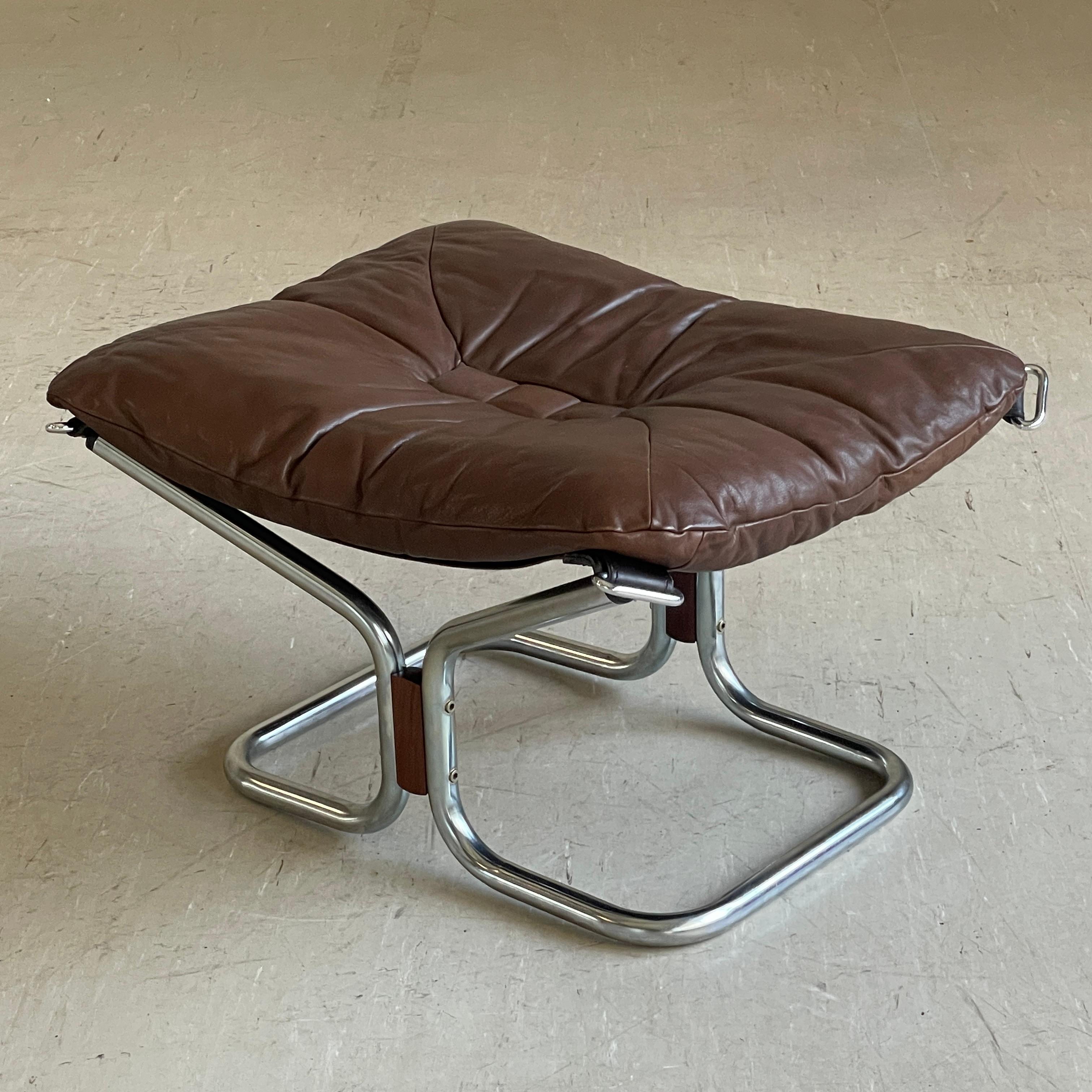 1970's Ingmar Relling leather ottoman No. 2 For Sale 1