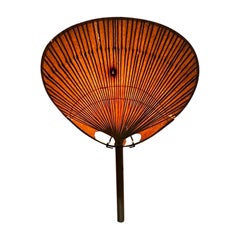 1970s Ingo Maurer Uchiwa Bamboo Wall Light Sconce Germany