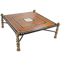 1970s Inlay Marquetry Low Coffee Table Designed by Jaime Parlade