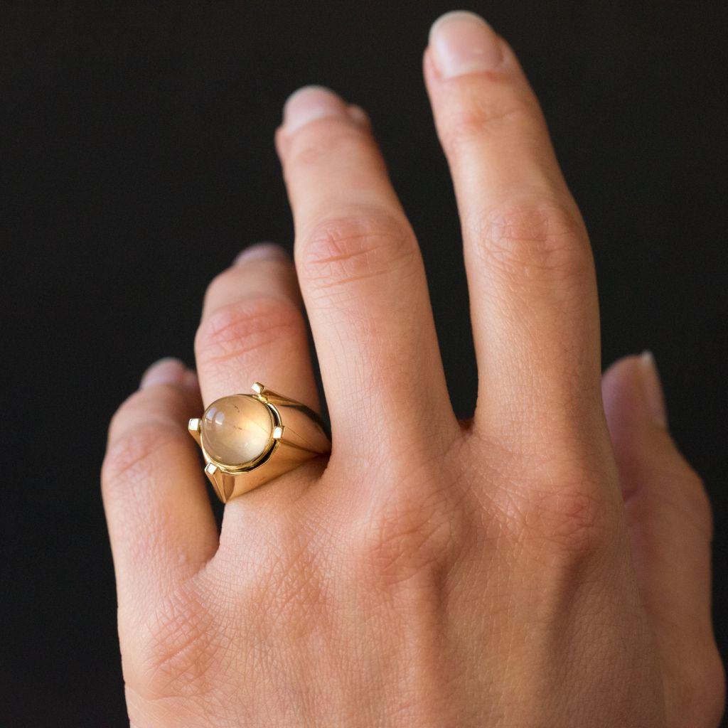 1970s Interchangeable Stones 18 Karat Yellow Gold Ring In Excellent Condition In Poitiers, FR