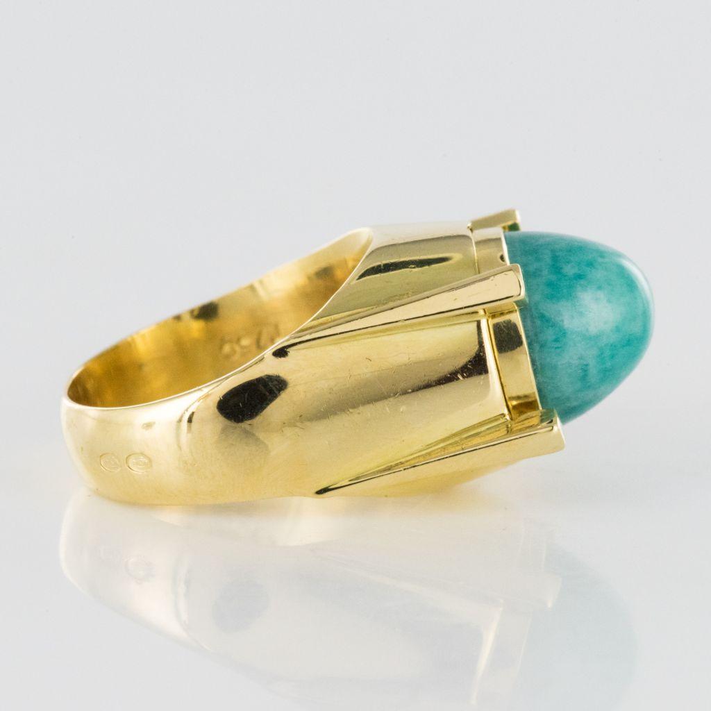 Women's 1970s Interchangeable Stones 18 Karat Yellow Gold Ring