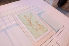 1970s Interior Design Drawing “Al Andalus” for Sheikh Youssef A. El Khereiji