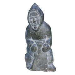 1970's Inuit Eskimo Soapstone carving of a Native American