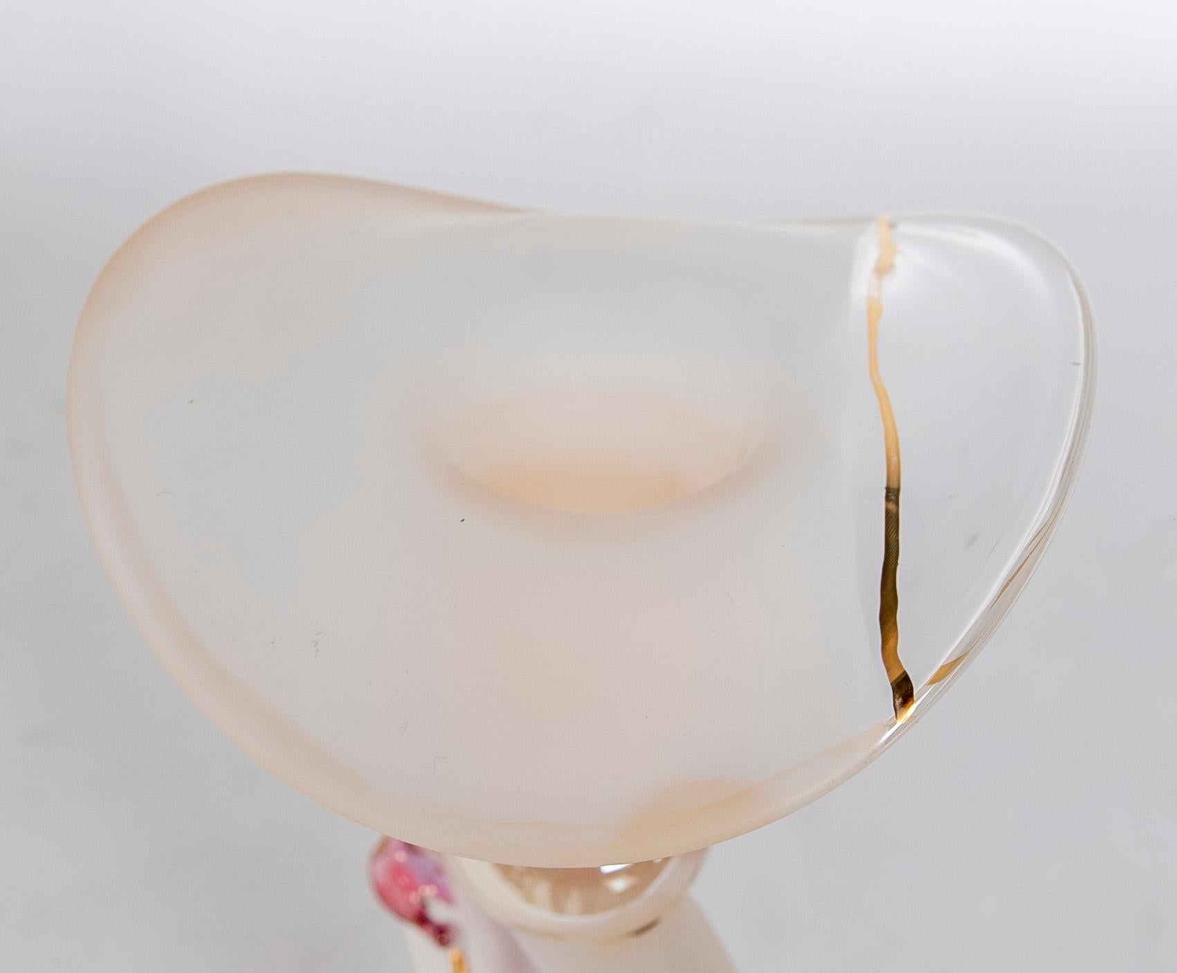 Tamaianische mundgeblasene Art-déco-Vase aus farbigem Kristall, 1970er Jahre im Angebot 4