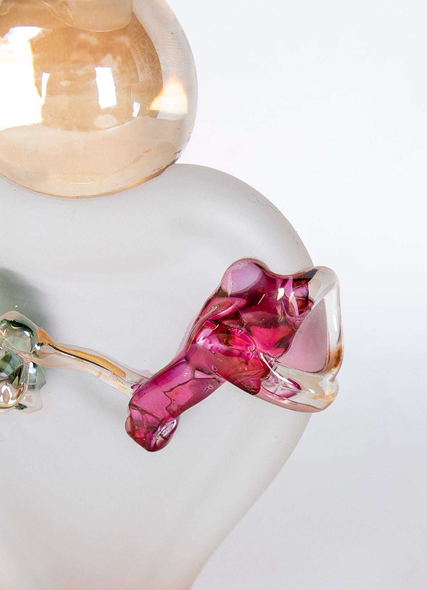Vase en cristal coloré soufflé à la main Ion Tamaian Art-Deco des années 1970 en vente 2