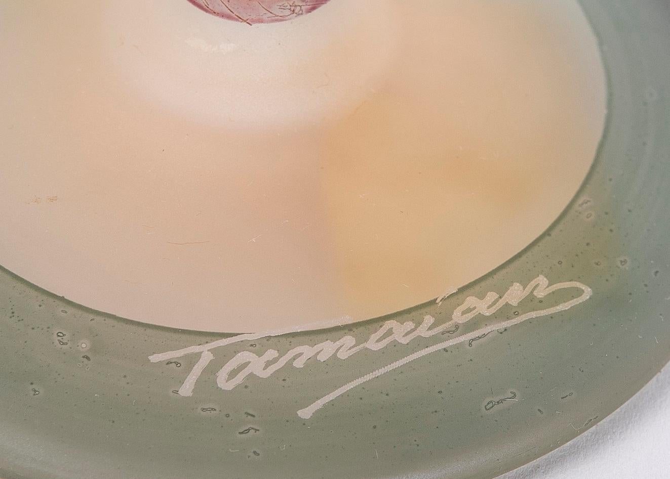 Tamaianische mundgeblasene Art-déco-Vase aus farbigem Kristall, 1970er Jahre im Angebot 3