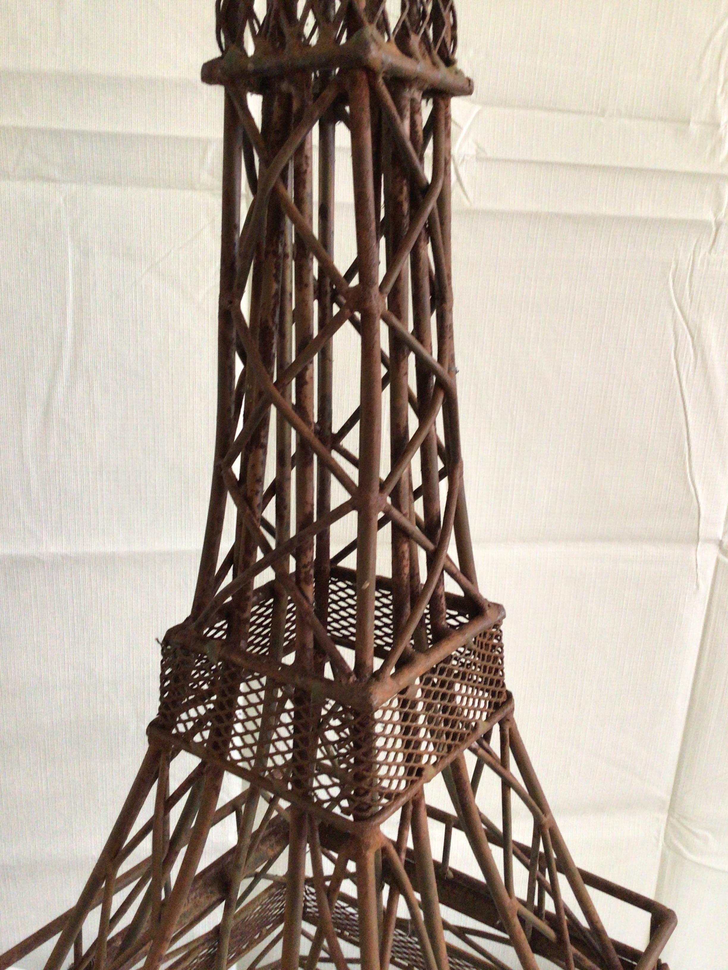 1970s Iron Eiffel Tower Sculpture For Sale 2
