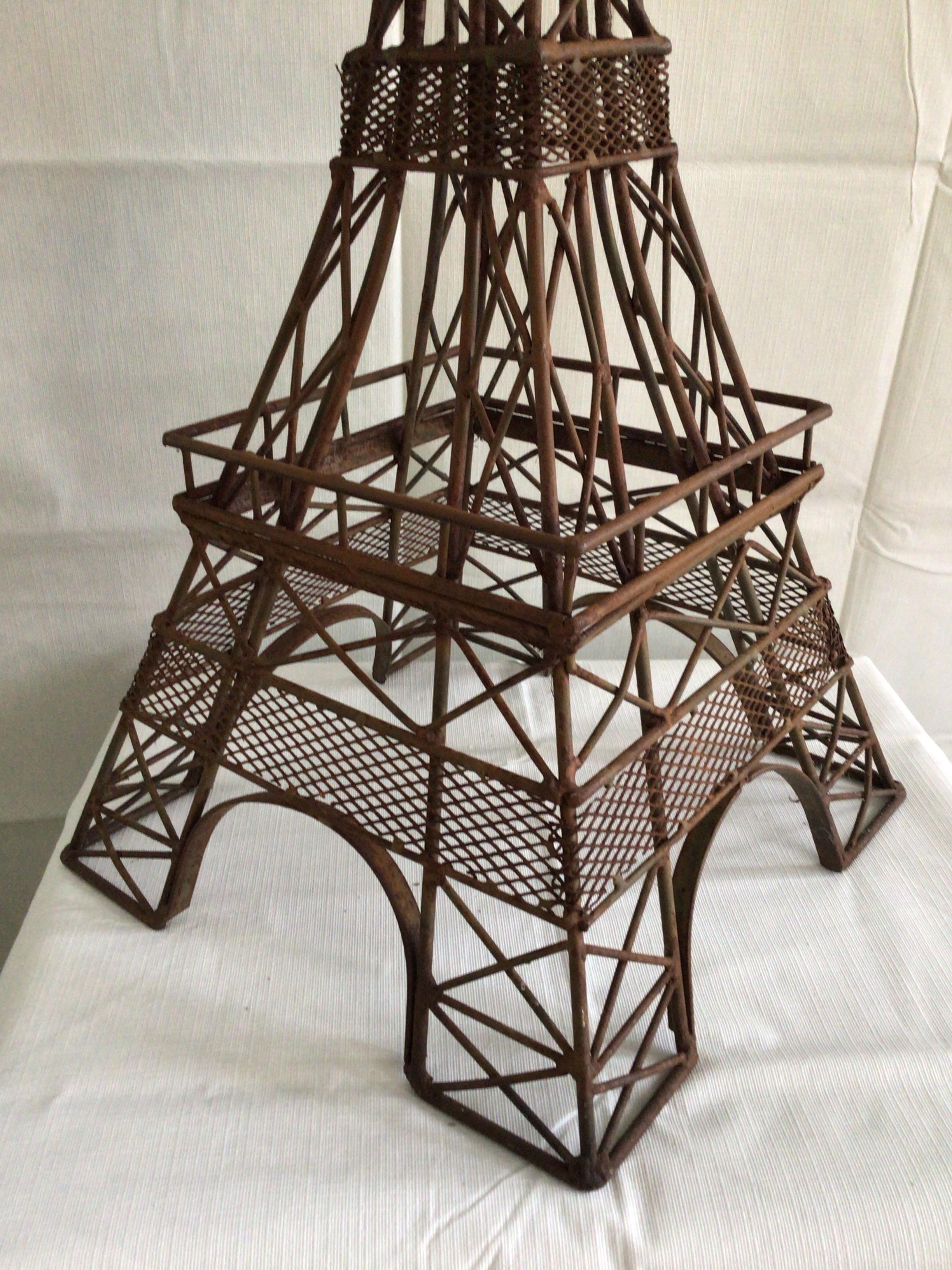 1970s Iron Eiffel Tower Sculpture For Sale 3