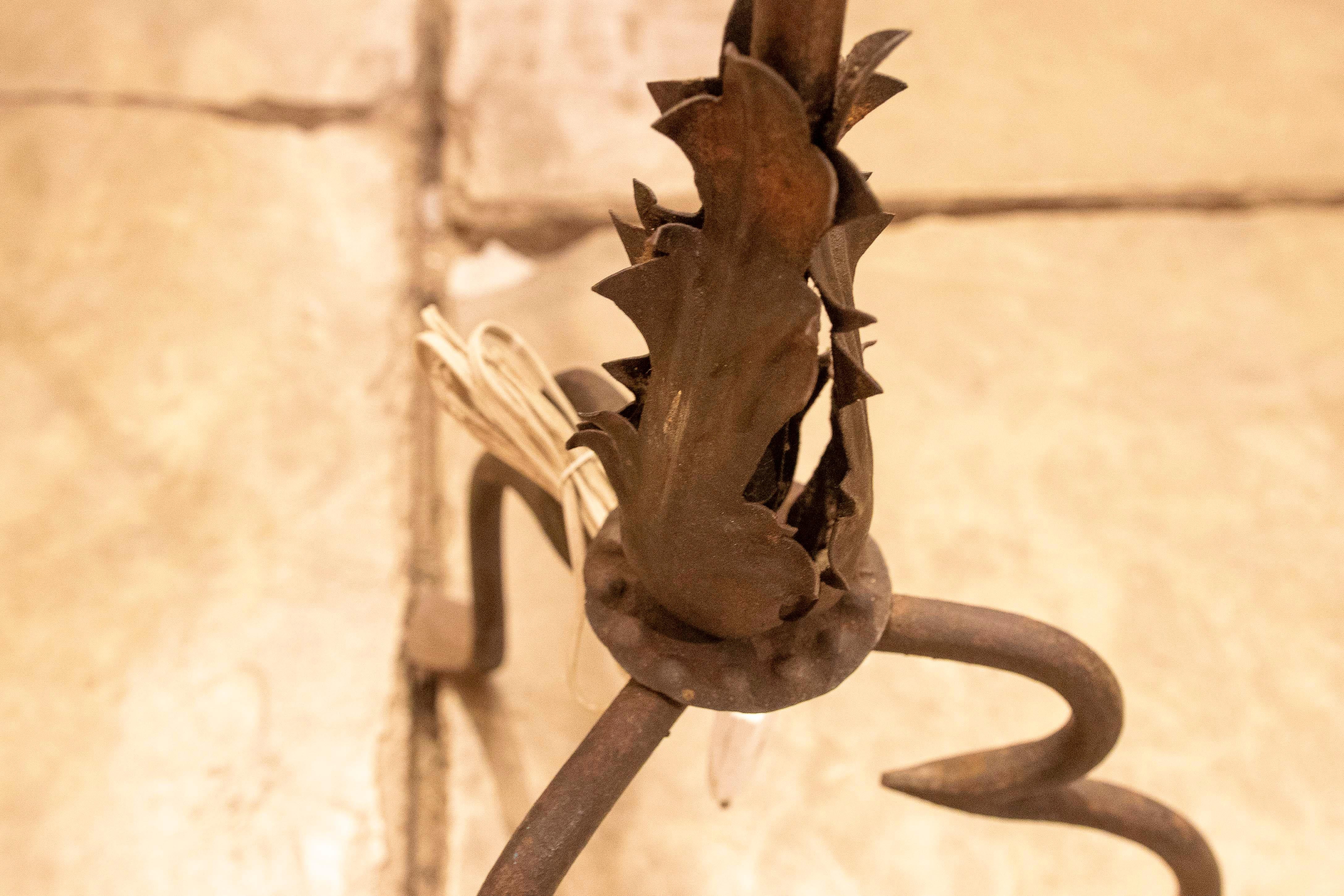 Spanish 1970s Iron Floor Lamp For Sale