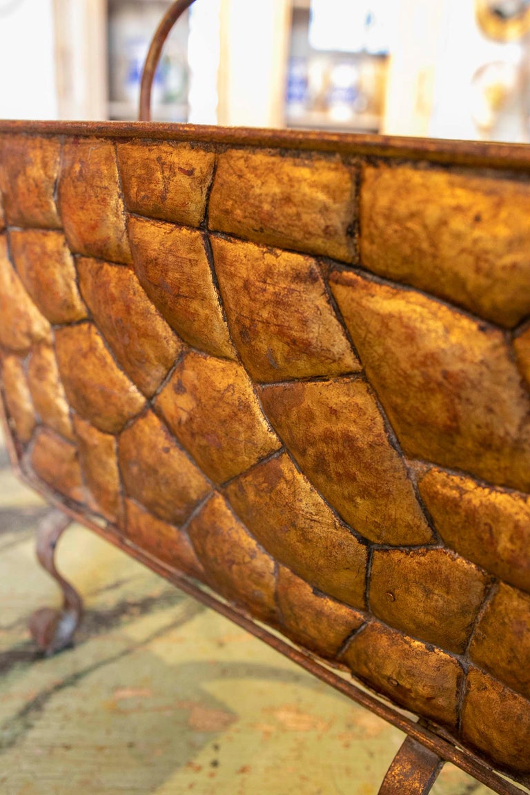 1970s Iron Floor Magazine Rack For Sale at 1stDibs