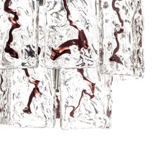 Lustre en fer et verre des années 1970 de Vistose