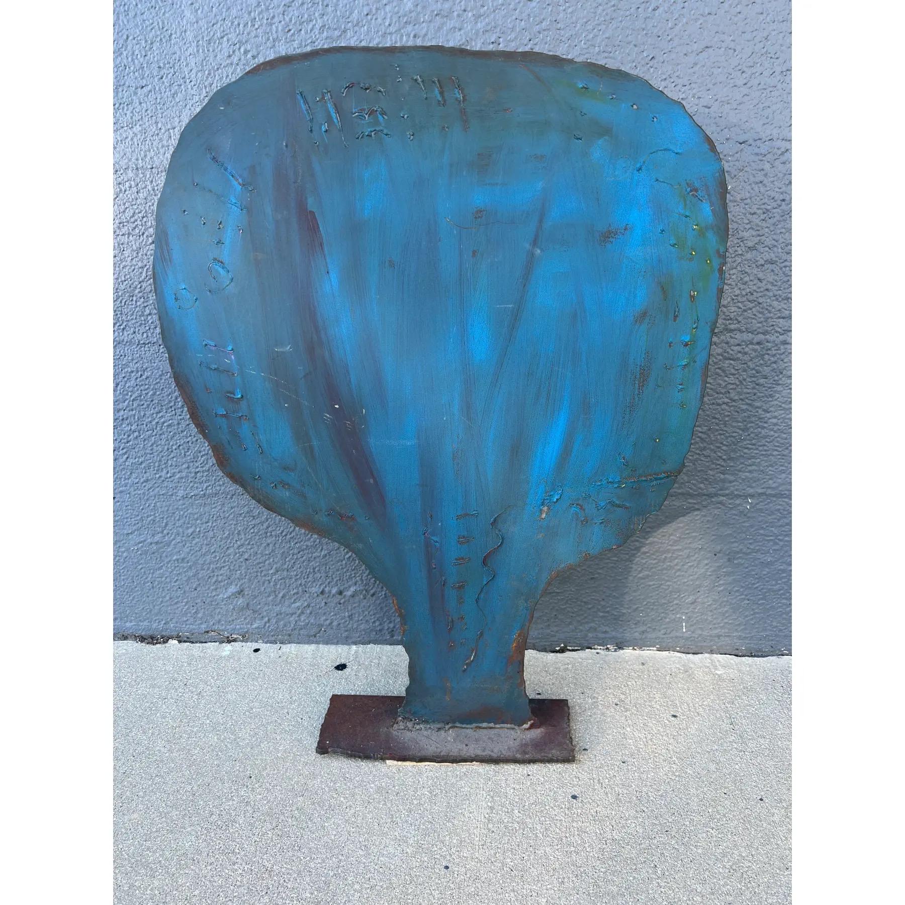 Post-Modern 1970s Iron Modernist Sculpture For Sale