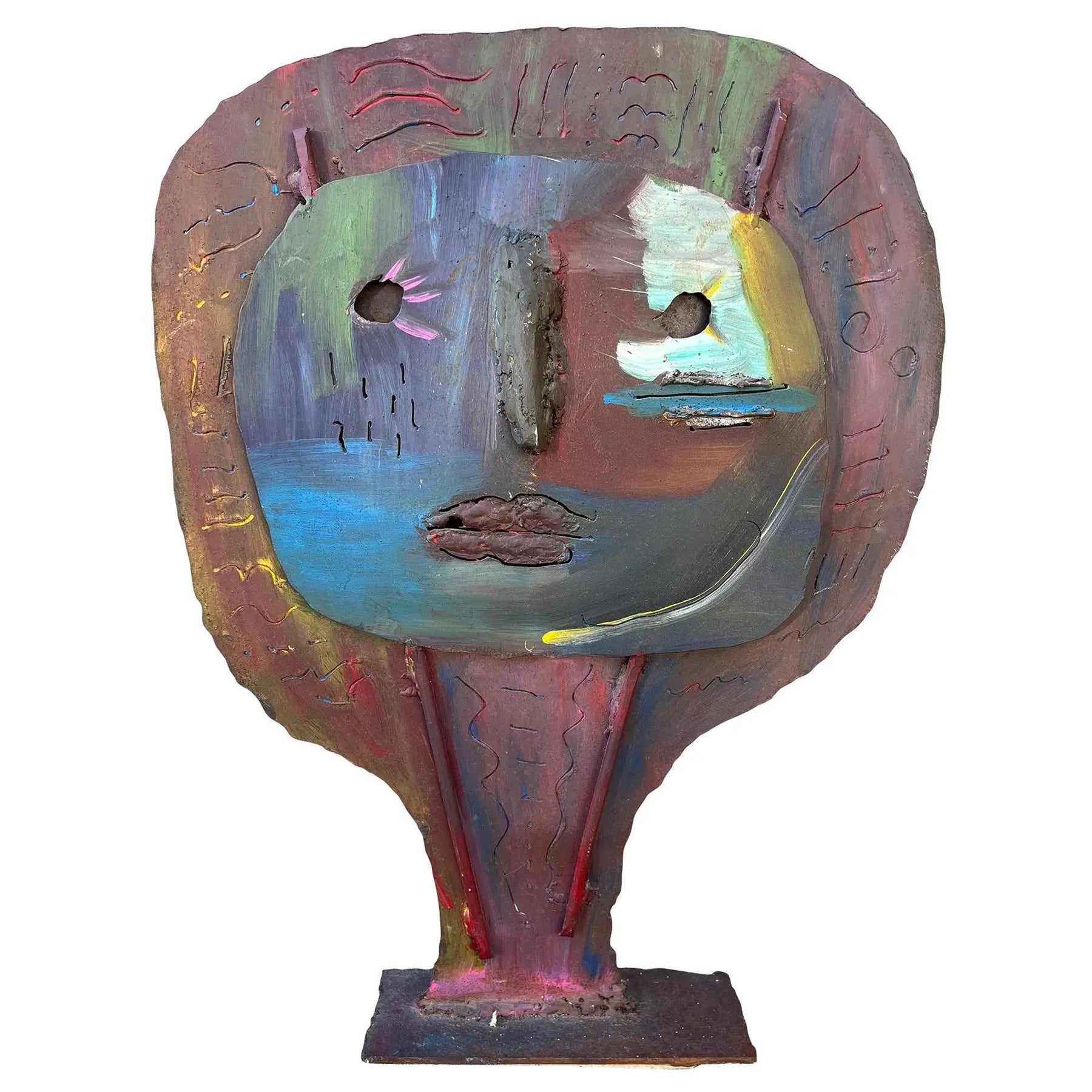1970s Iron Modernist Sculpture For Sale