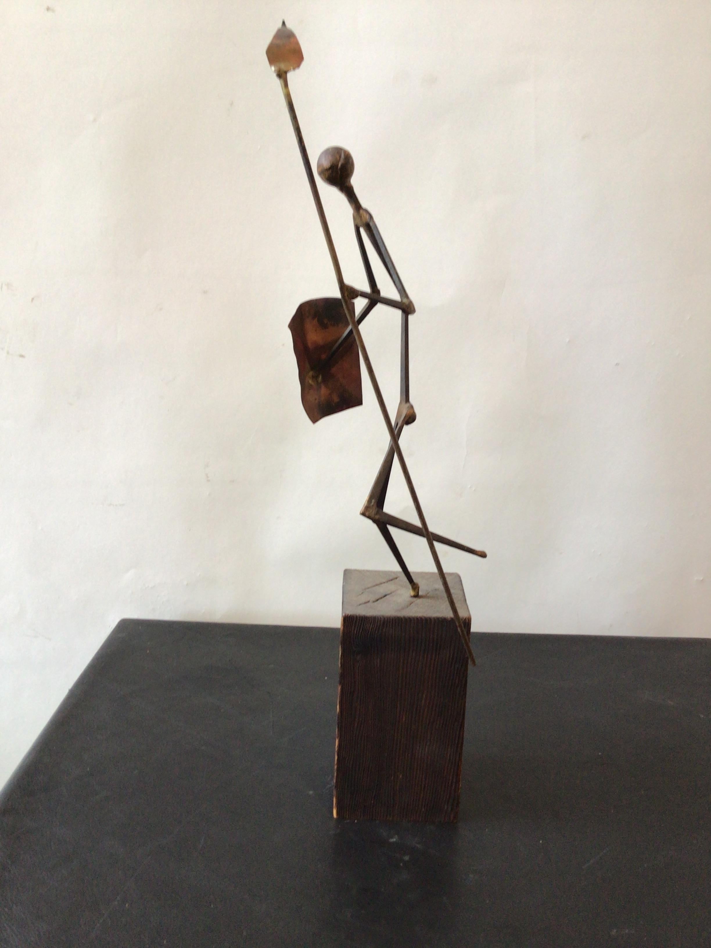 Late 20th Century 1970s Iron Warrior Sculpture By Alex Kovacs For Sale