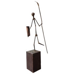 Scultura di guerriero di ferro degli anni '70 di Alex Kovacs