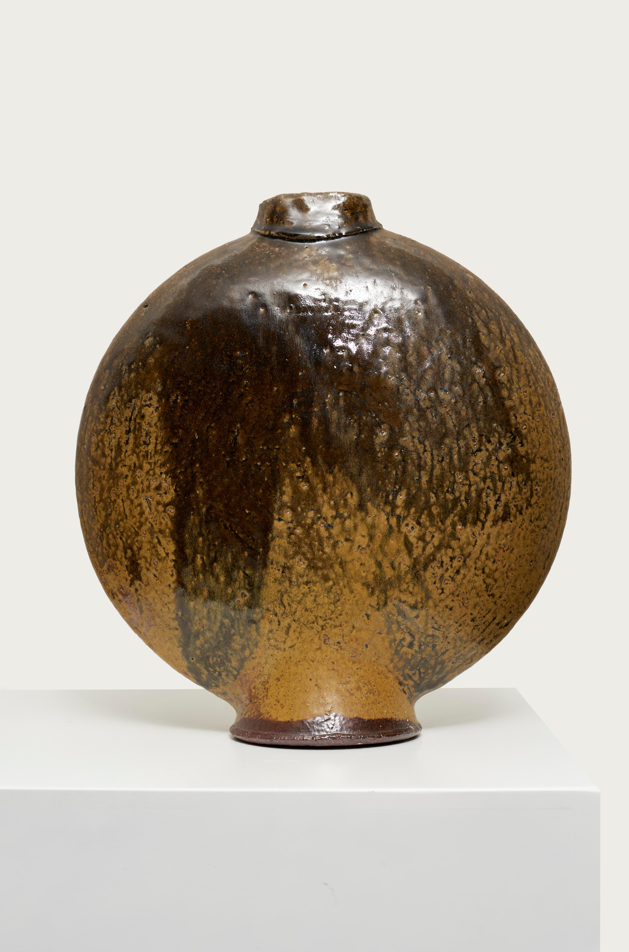 Mid-Century Modern 1970s Isak Isaksson Large Glazed Stoneware Vase