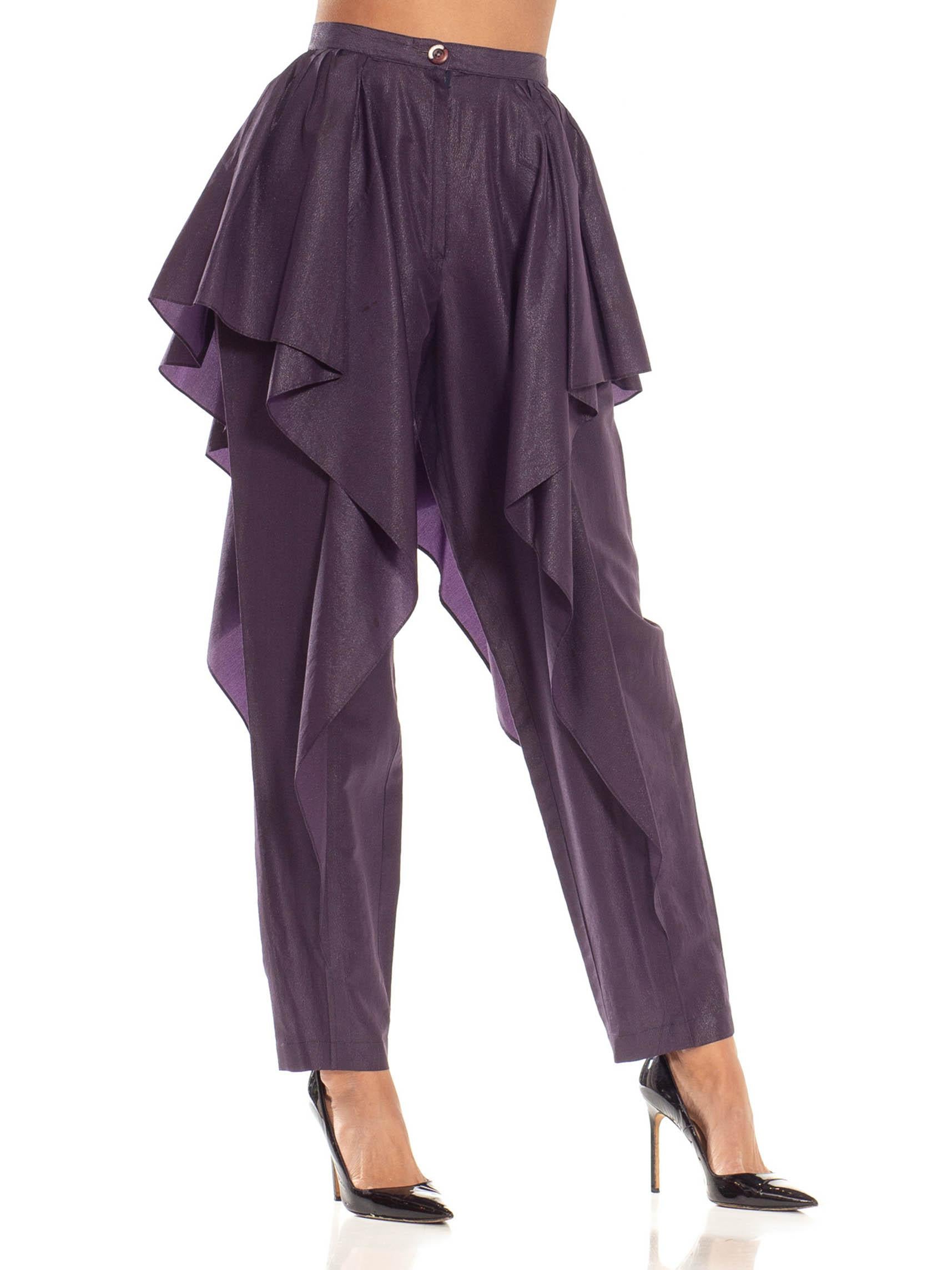 1970S ISSEY MIYAKE Eggplant Purple Pants In Excellent Condition For Sale In New York, NY