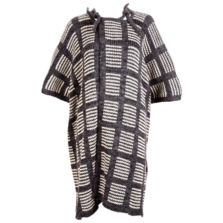1970's ISSEY MIYAKE knit sweater coat For Sale at 1stDibs