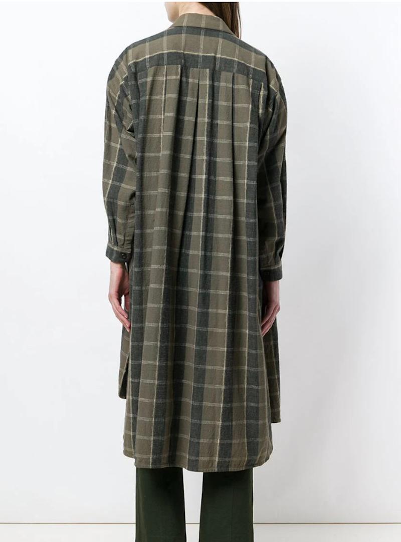 Women's or Men's 1970s Issey Miyake oversize check coat For Sale