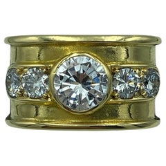 Retro 1970s Italian 18 carat gold and diamond cocktail ring