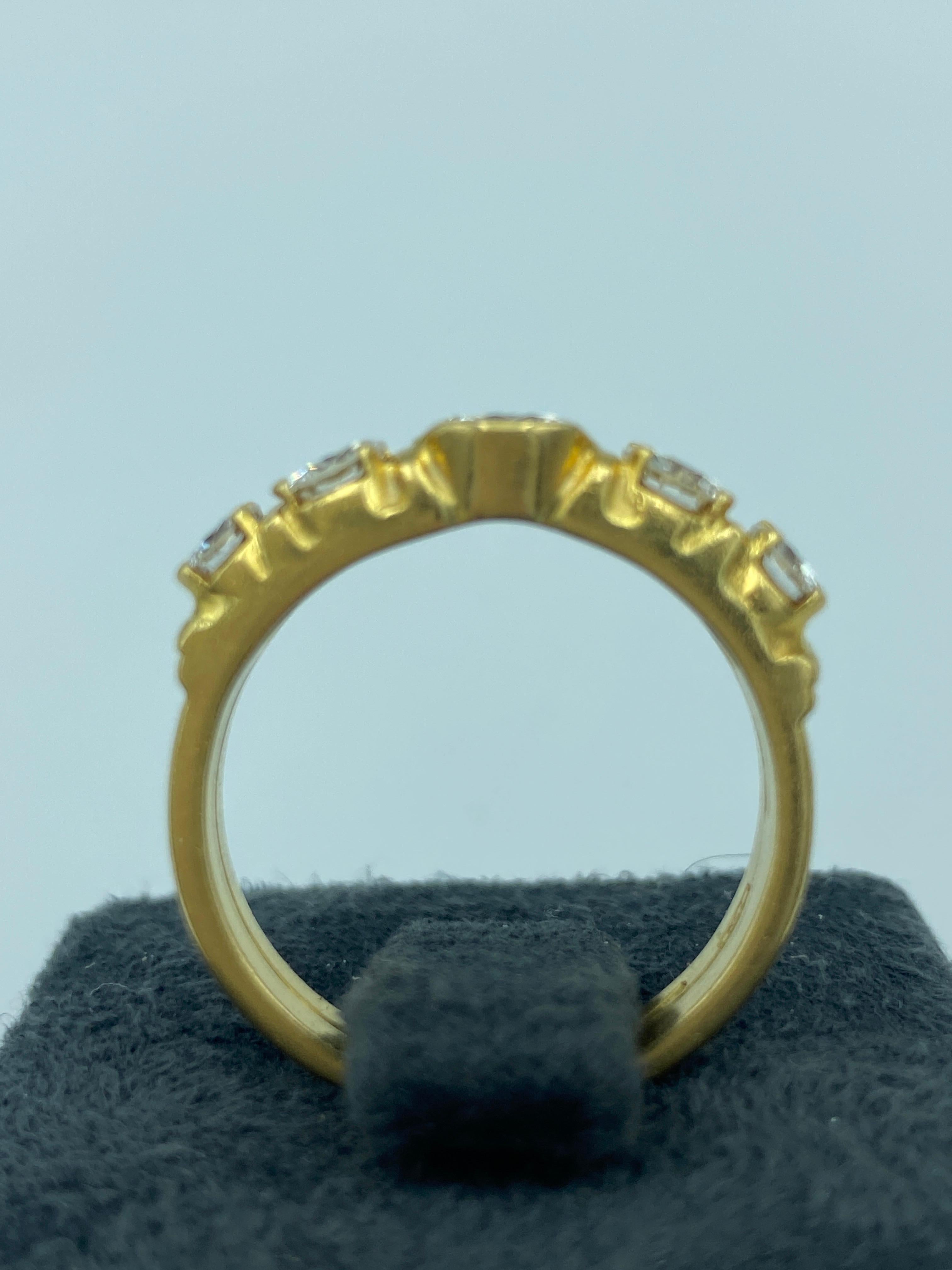 1970er Jahre italienischer Verlobungsring mit 5 Diamanten 1