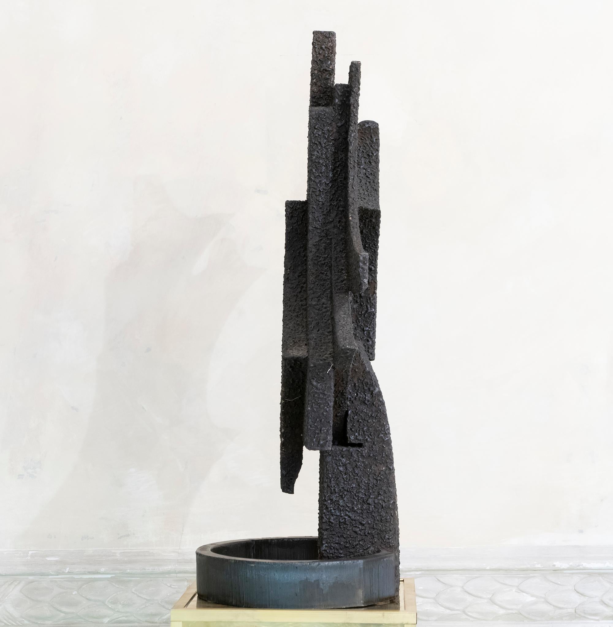 Brutalist 1970s Italian Abstract Steel Sculpture By Antonio Murri