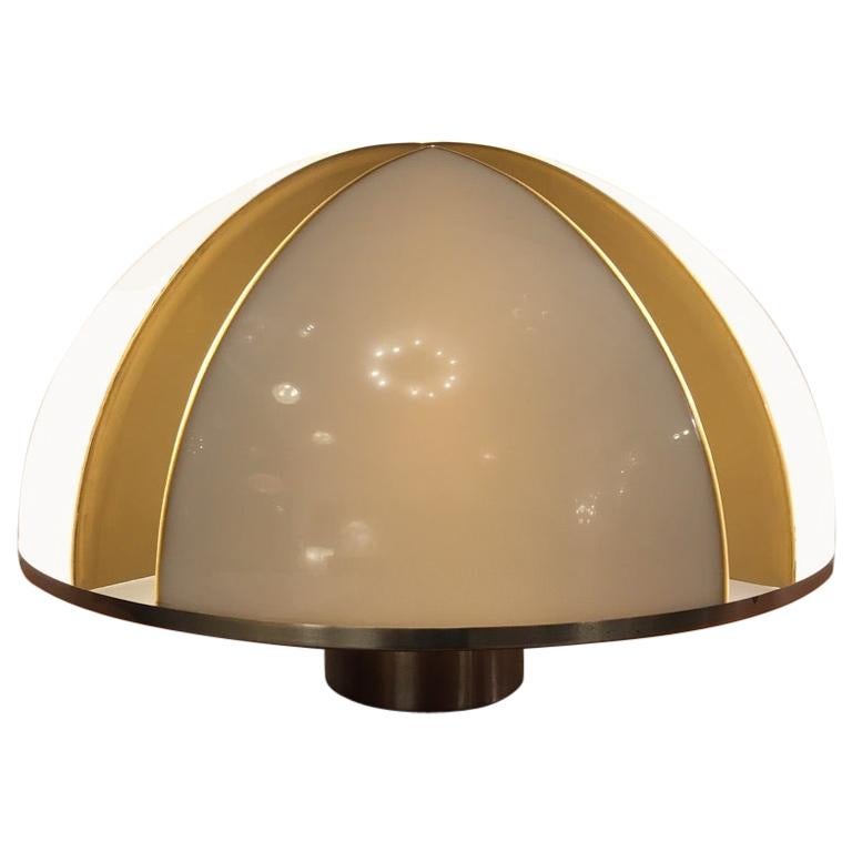 1970s Italian Acrylic and Steel Table Lamp For Sale at 1stDibs