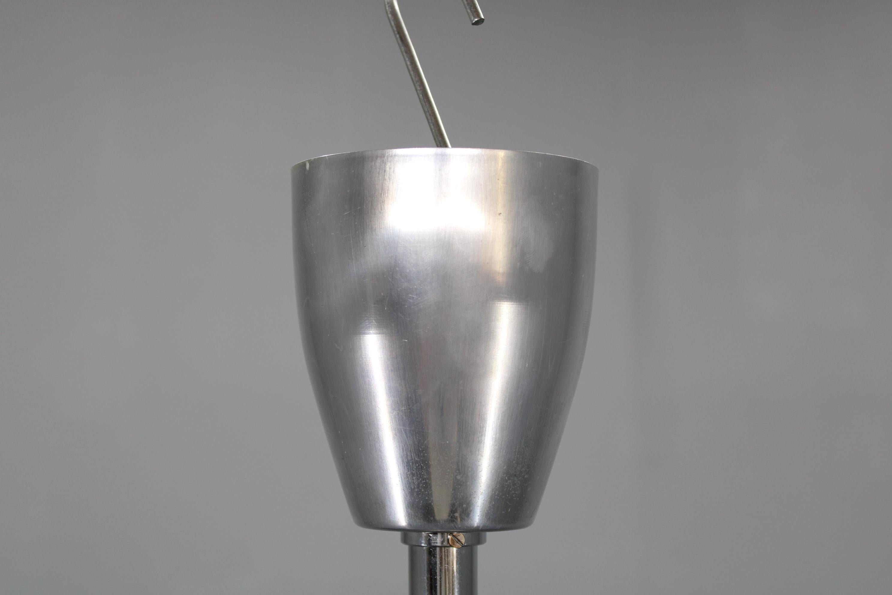 Lampada a sospensione regolabile in plastica e cromo degli anni '70 - Space Age Modern in vendita 1