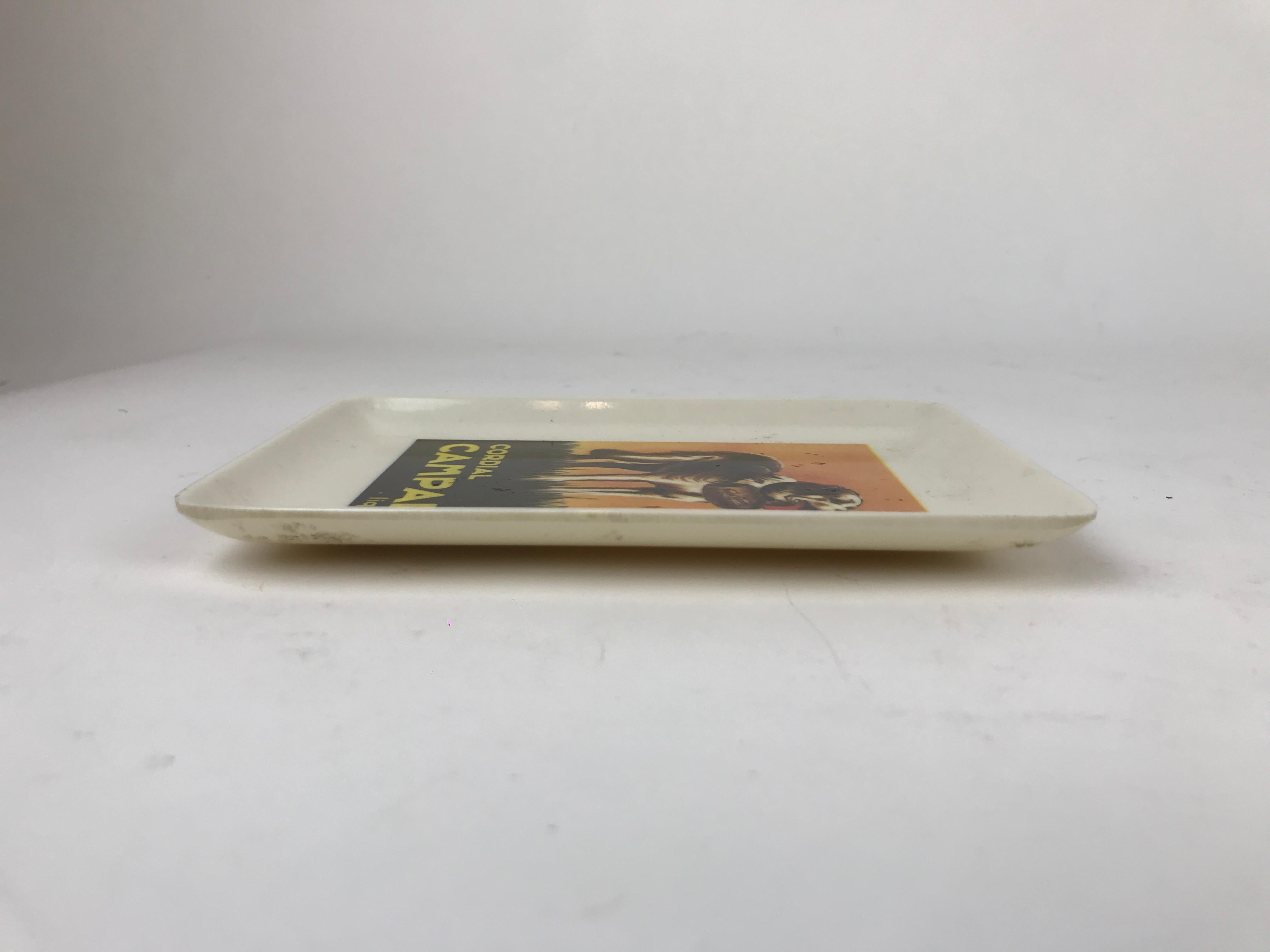 1970s Italian Advertising Cordinal Campari Liquor Little Plastic Tray In Good Condition For Sale In Milan, IT