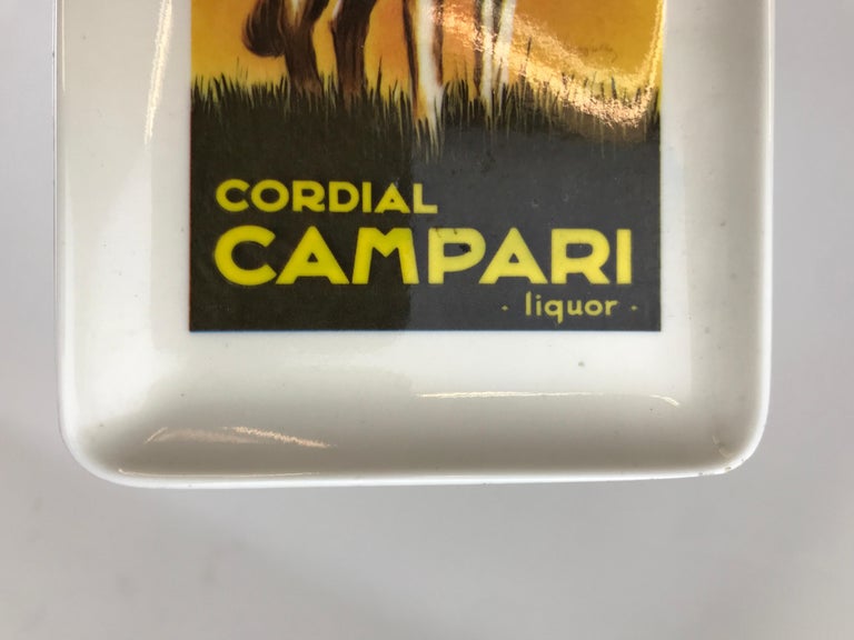 1970s Italian Advertising Cordinal Campari Liquor Little Plastic Tray For Sale 1