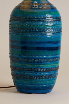 1970s Italian Aldo Londi Blue & Green Etched Lamp