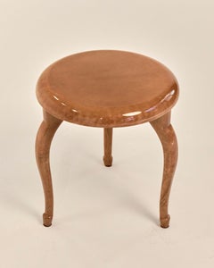 1970's Italian Lacquered Goatskin Side Table in the style of Aldo Tura