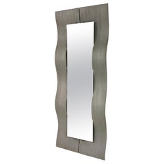 1970s Italian Aluminium Mirror by Lorenzo Burchiellaro