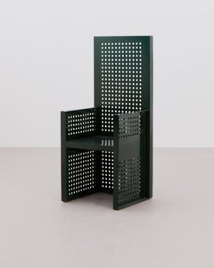1970s Italian Architectural Perforated Steel Chair by Urano Palma