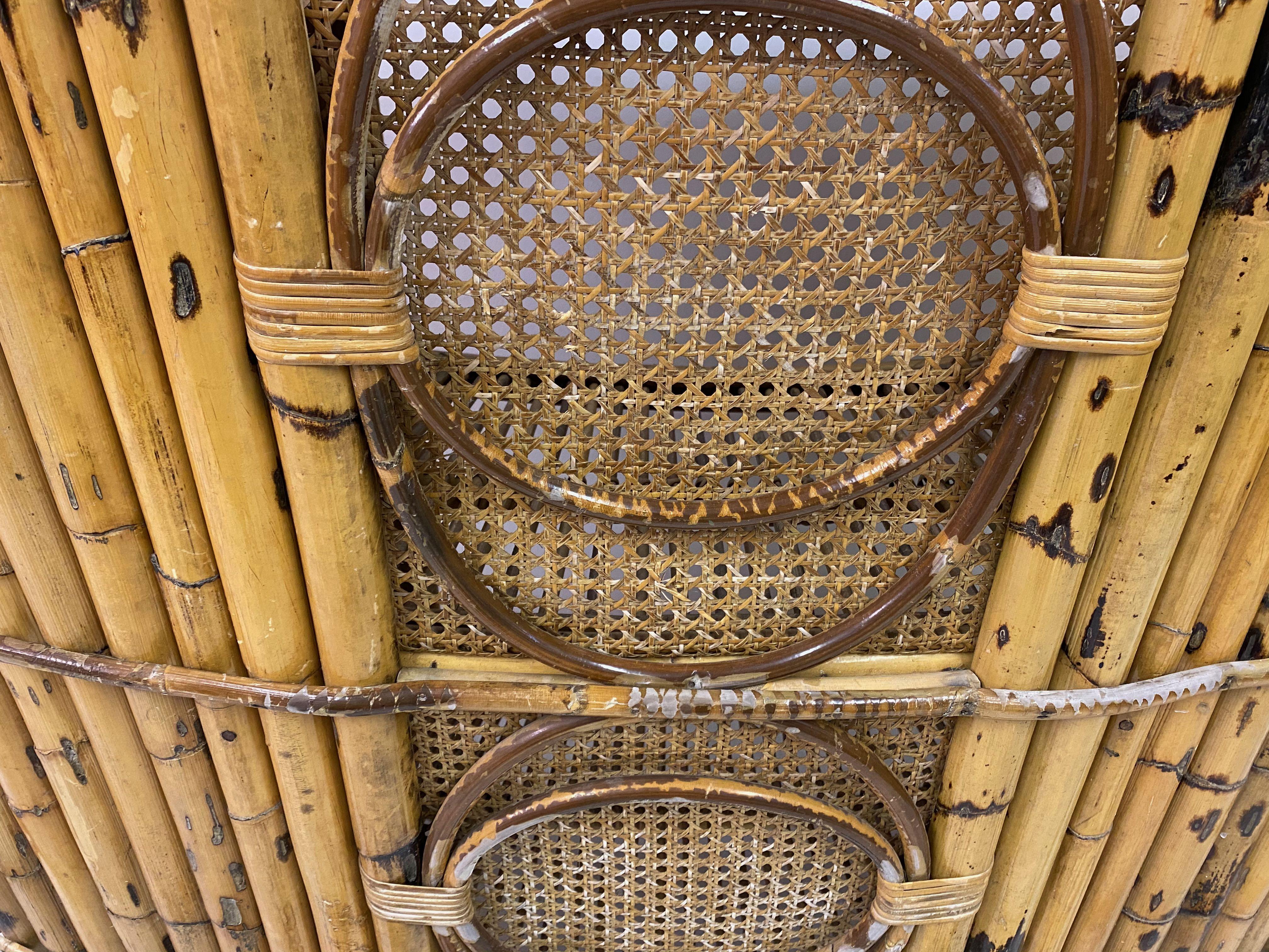 1970s Italian Bamboo and Rattan Cocktail Bar In Good Condition In London, London