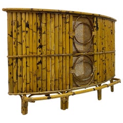 1970s Italian Bamboo and Rattan Cocktail Bar