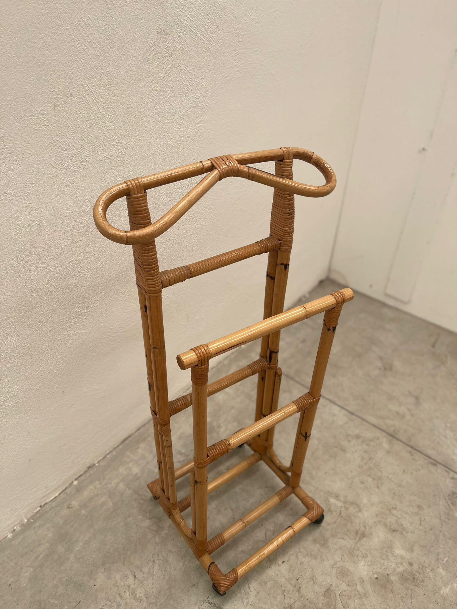 20ième siècle Porte-manteau italien en bambou des années 1970 en vente