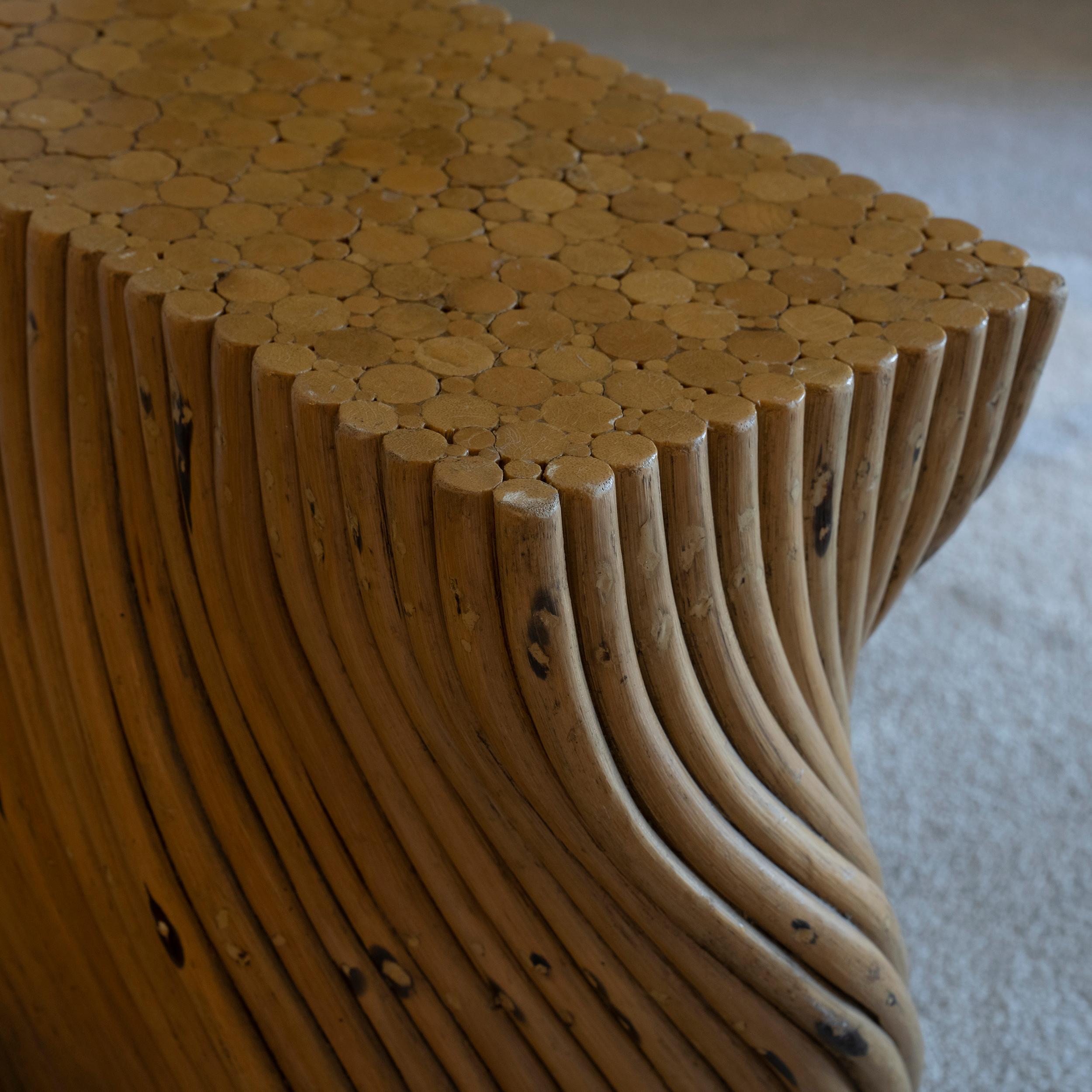 1970's Italian Bamboo Coffee Table Glass Top 8