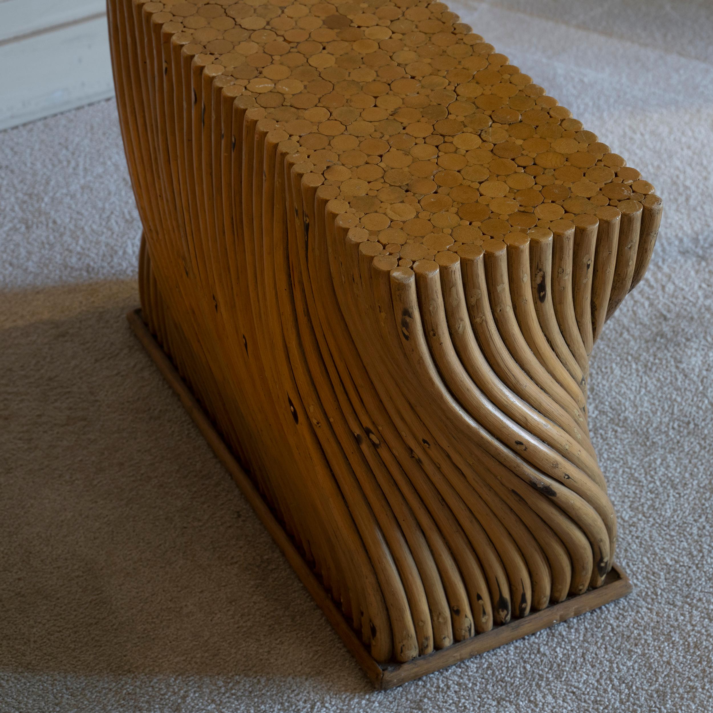 1970's Italian Bamboo Coffee Table Glass Top 4