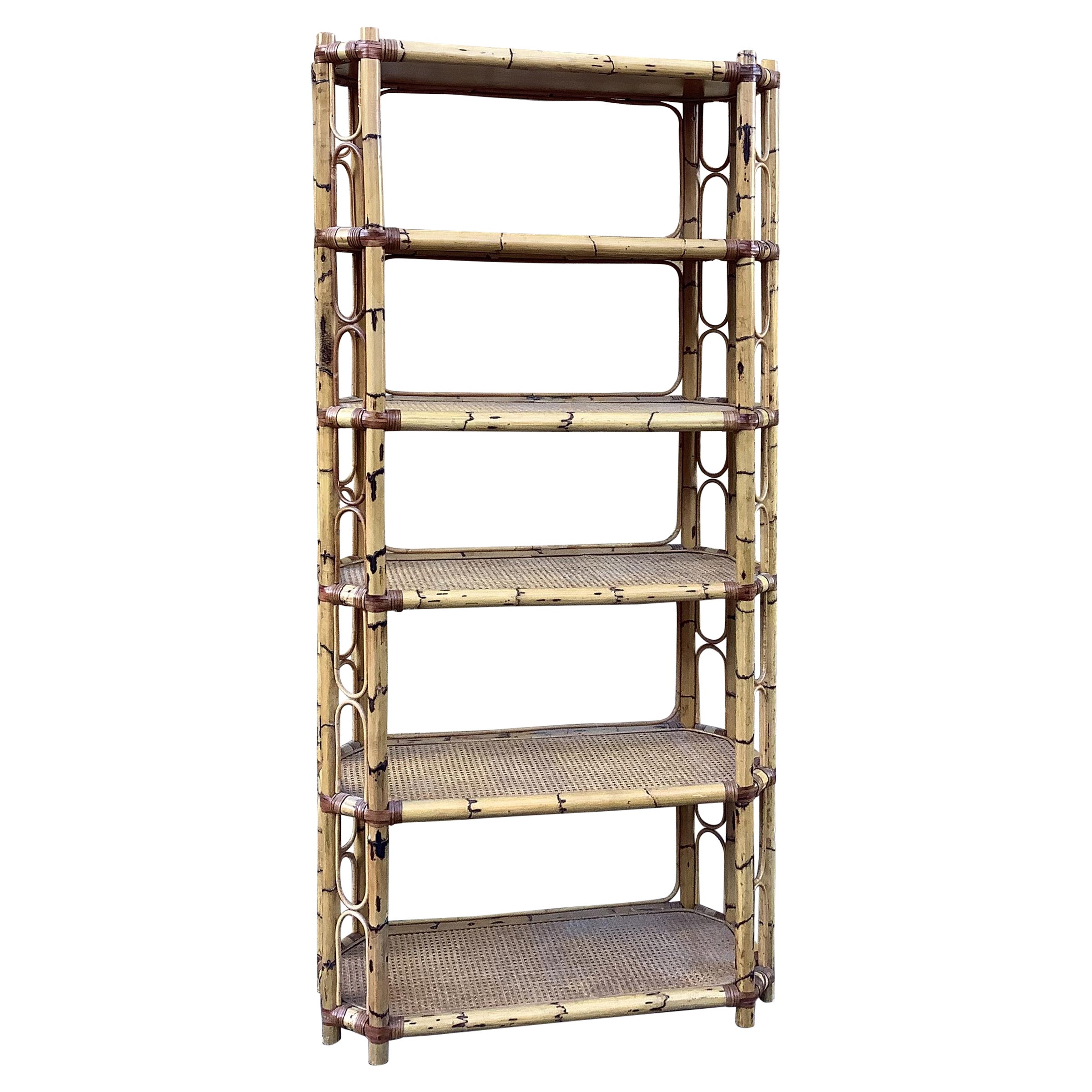 Scaffale in bambù italiano degli anni '70