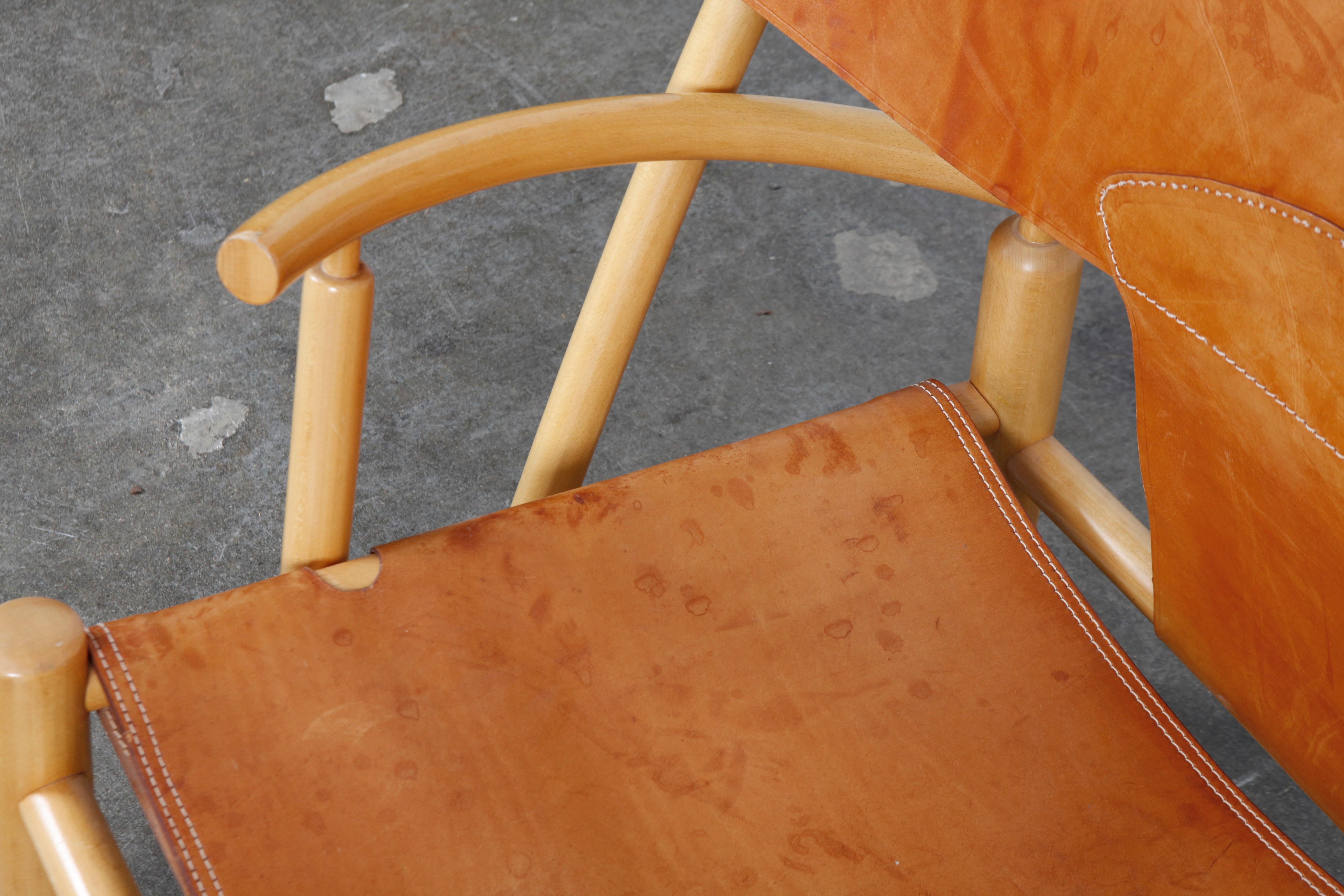 1970s Italian Beech Lounge Chair by Piero Palange and Werther Toffoloni For Sale 5