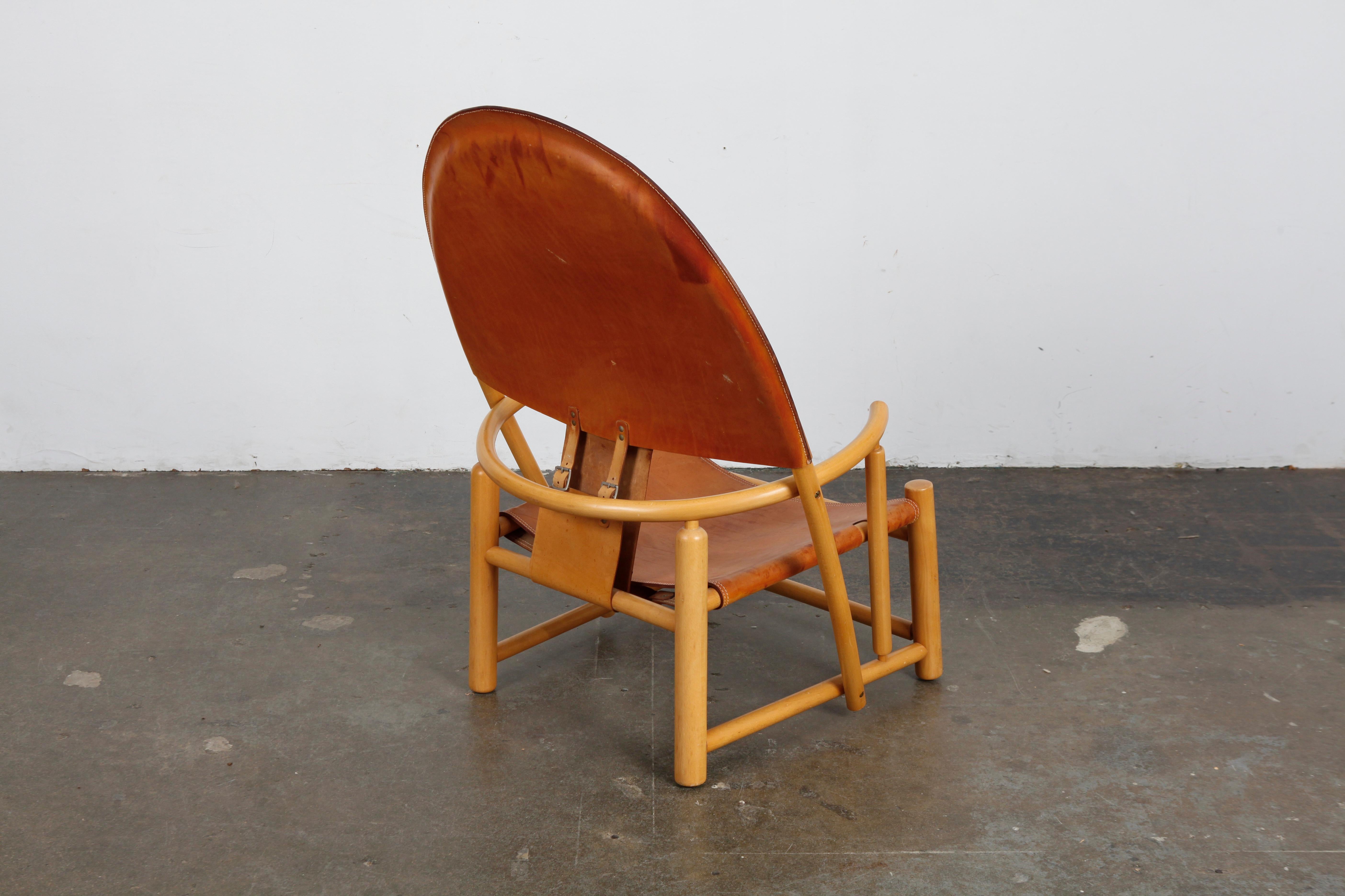 Modern 1970s Italian Beech Lounge Chair by Piero Palange and Werther Toffoloni For Sale